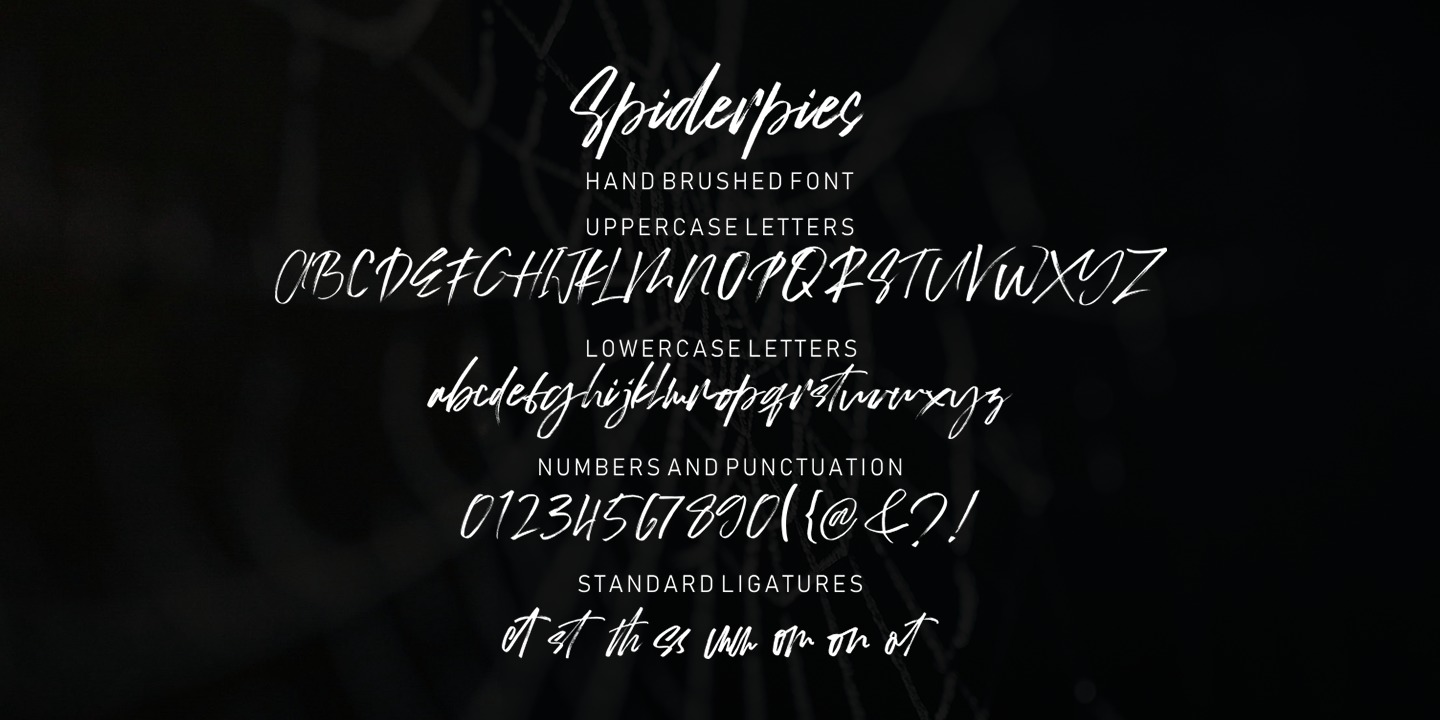 Beispiel einer Spiderpies-Schriftart #2